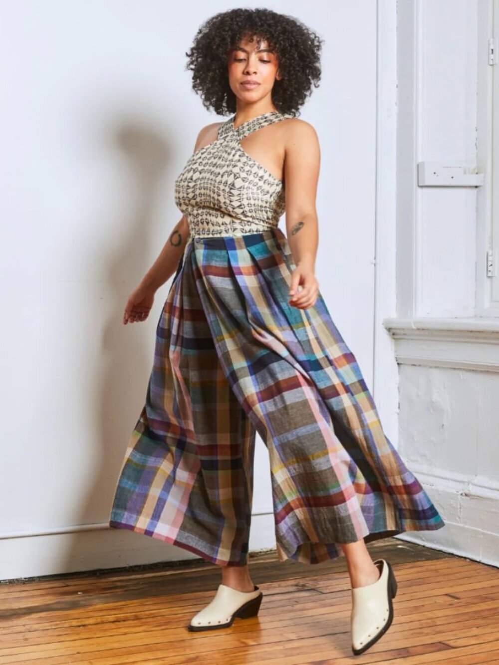 Rujuta Sheth Frida Pants - Mist Chex
